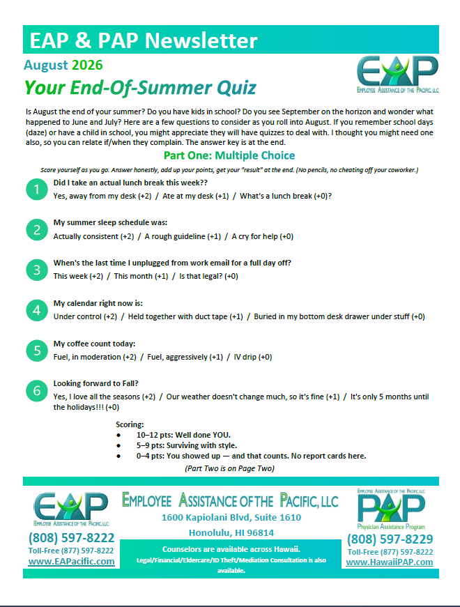 August 2026 Newsletter