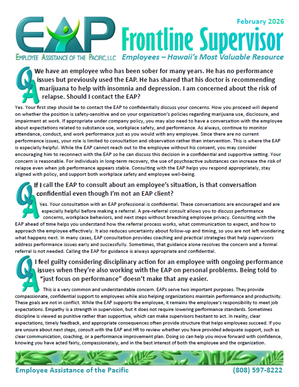 February 2026 Frontline Supervisor