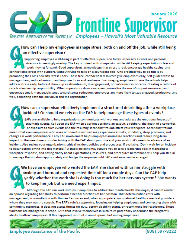 January 2026 Frontline Supervisor